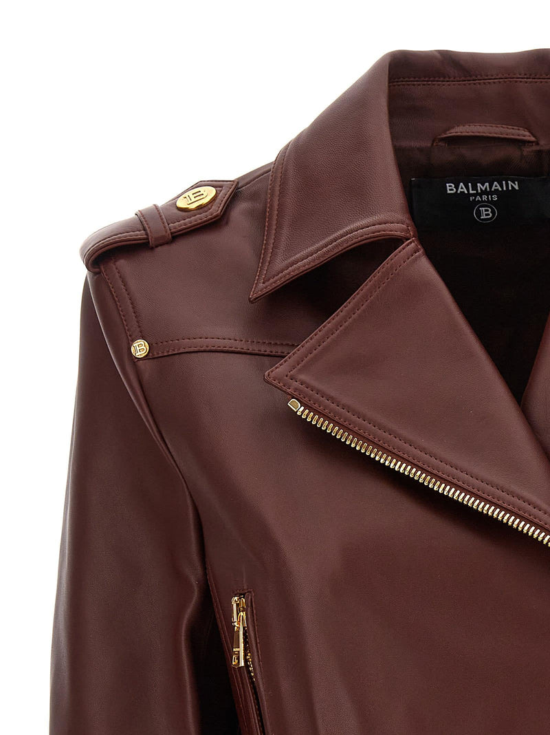 Balmain Leather Nail Jacket - Women - Piano Luigi