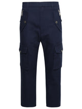 Balmain Blue Cotton Trousers - Men - Piano Luigi