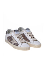 Golden Goose Super-star Leather Sneakers With Glitter - Women - Piano Luigi