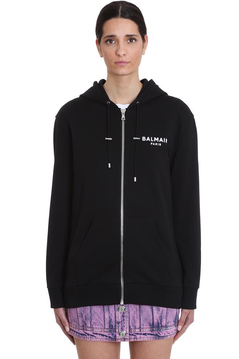 Balmain Sweatshirt In Black Cotton - Women - Piano Luigi