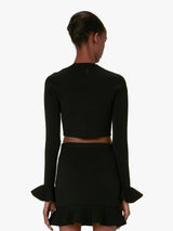 J.W. Anderson Cropped Ruffled Sleeve Jumper - Women - Piano Luigi