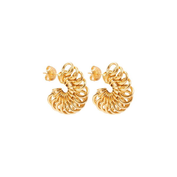 Bottega Veneta Disc Hoop-intertwined Earrings - Women - Piano Luigi