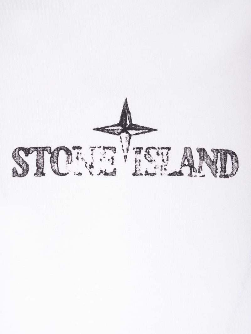Stone Island White T-shirt With Logo - Men - Piano Luigi