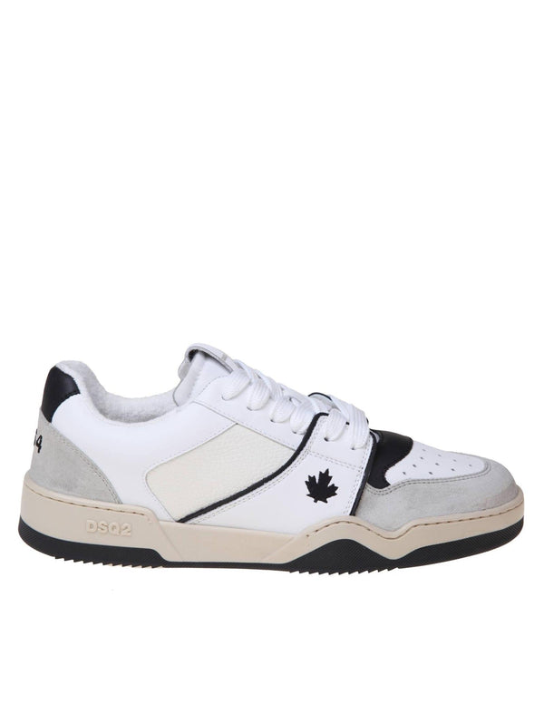 Dsquared2 Black And White Leather And Suede Sneakers - Men - Piano Luigi