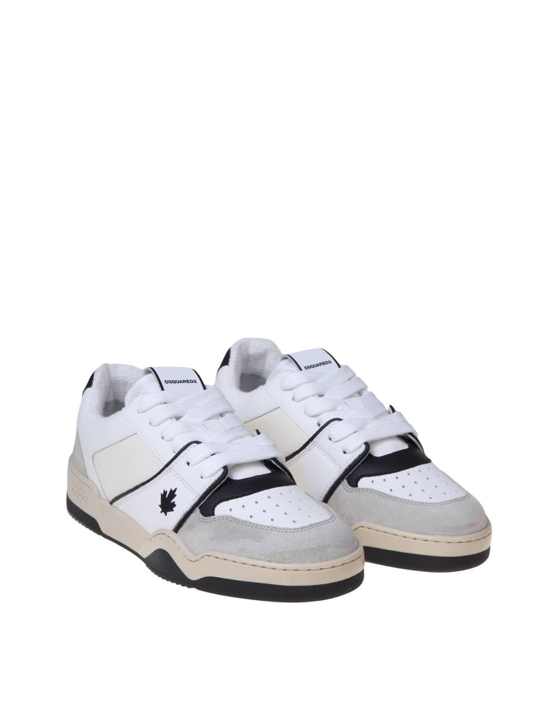 Dsquared2 Black And White Leather And Suede Sneakers - Men - Piano Luigi