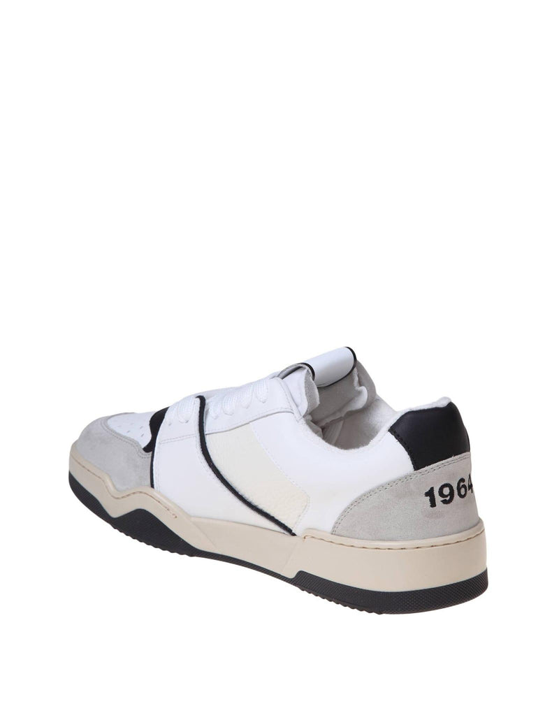 Dsquared2 Black And White Leather And Suede Sneakers - Men - Piano Luigi