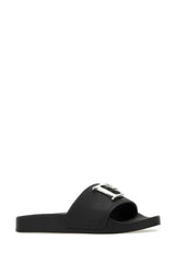 Dsquared2 Black Leather D2 Statement Slippers - Women - Piano Luigi