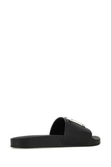 Dsquared2 Black Leather D2 Statement Slippers - Women - Piano Luigi