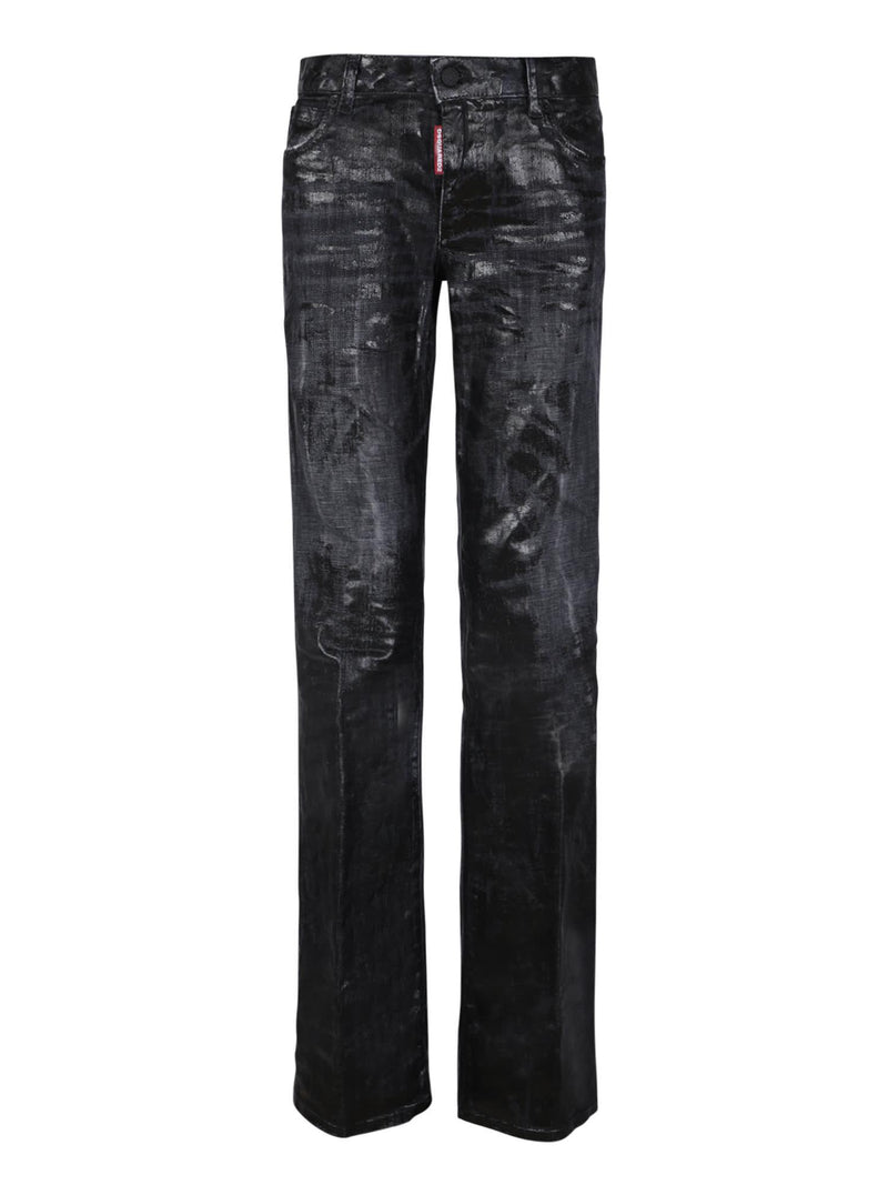 Dsquared2 Coated Skinny Black Jeans - Women - Piano Luigi