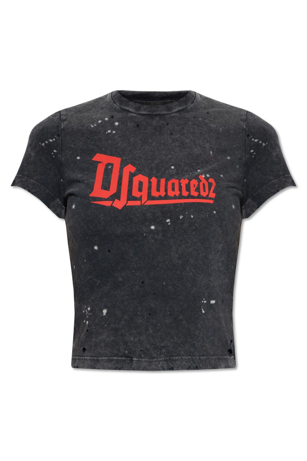 Dsquared2 Cropped T-shirt With Logo - Women - Piano Luigi