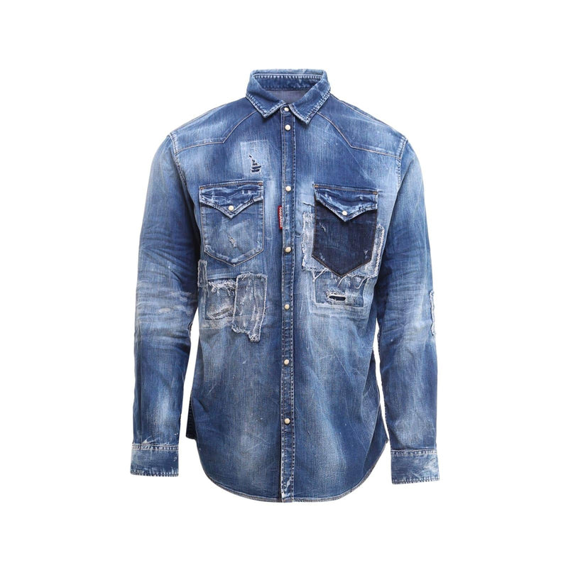 Dsquared2 Logo Denim Shirt - Men - Piano Luigi