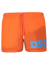 Dsquared2 Max Logo Midi Orange Swim Shorts - Men - Piano Luigi