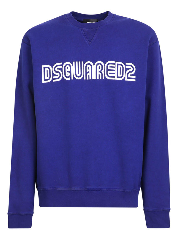 Dsquared2 Outline Cool Logo Blue Sweatshirt - Men - Piano Luigi