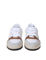 Dsquared2 White And Cognac Leather And Suede Sneakers - Men - Piano Luigi