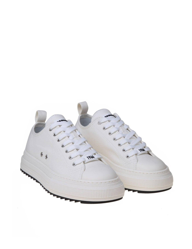 Dsquared2 White Cotton Canvas Sneakers - Men - Piano Luigi