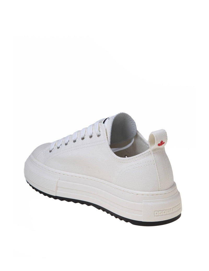 Dsquared2 White Cotton Canvas Sneakers - Men - Piano Luigi