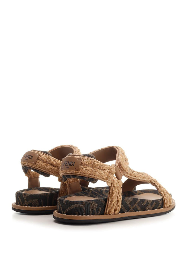 Fendi Flat Slides In Woven Fabric - Women - Piano Luigi