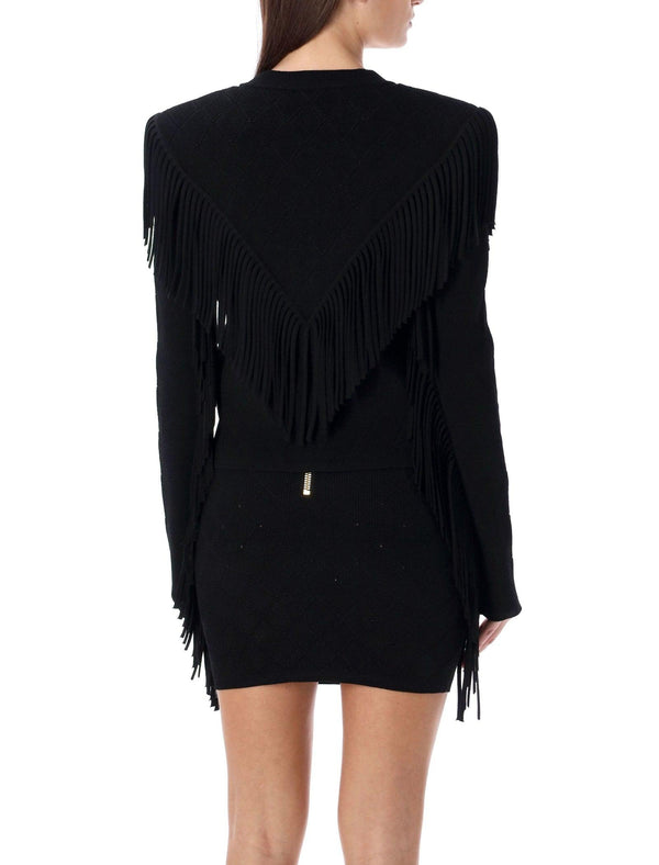 Balmain Fringed Fine Knit Cardigan - Women - Piano Luigi