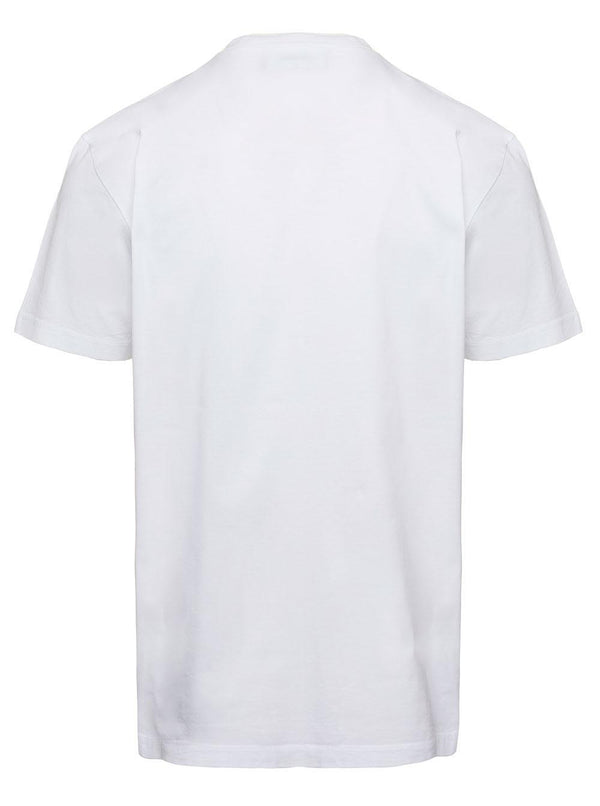 Dsquared2 White Crewneck T-shirt With Front Logo Print In Cotton Man - Men - Piano Luigi
