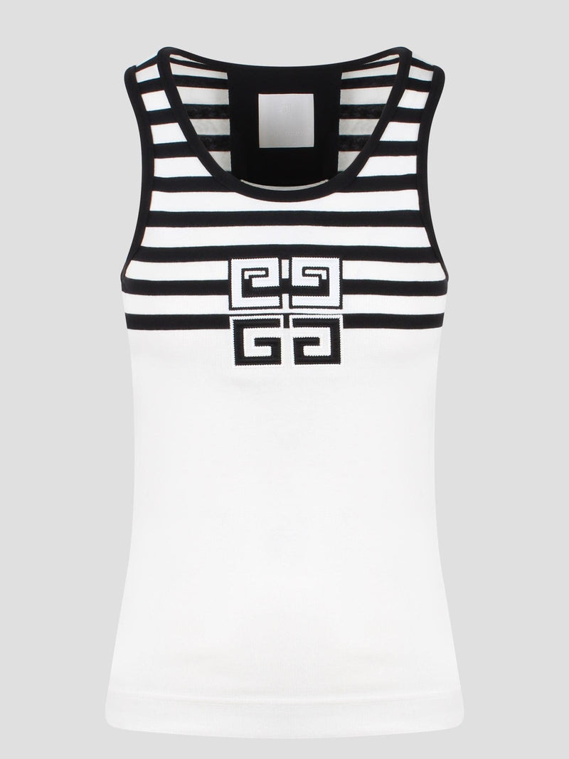 Givenchy 4g Stripes Cotton Tank Top - Women - Piano Luigi