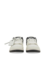 Off-White Out Of Office Slim Sneakers In Leather And White Fabric - Men - Piano Luigi