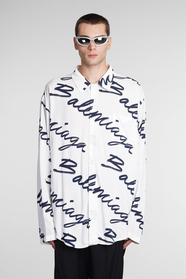 Balenciaga Shirt In White Viscose - Men - Piano Luigi