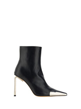 Off-White Silver Allen Frame Black Leather Ankle Boots - Women - Piano Luigi