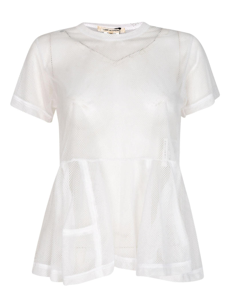 Comme des Garçons Round Neck Flare Net Top - Women - Piano Luigi