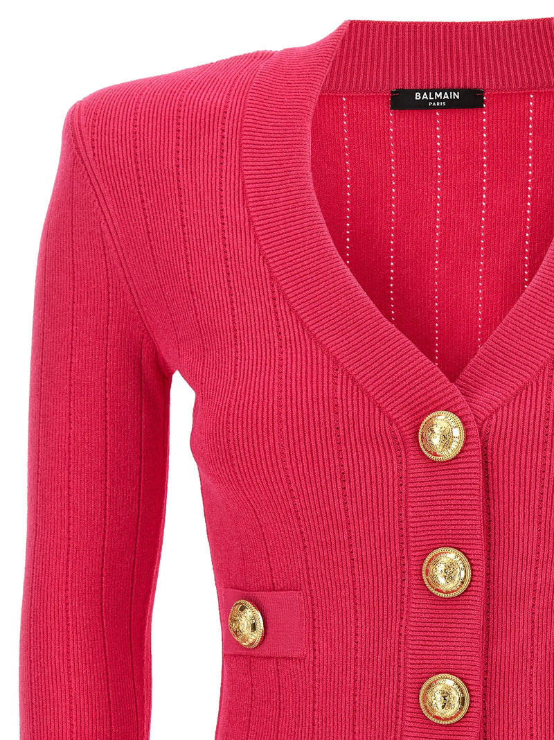 Balmain Logo Buttons Cardigan - Women - Piano Luigi