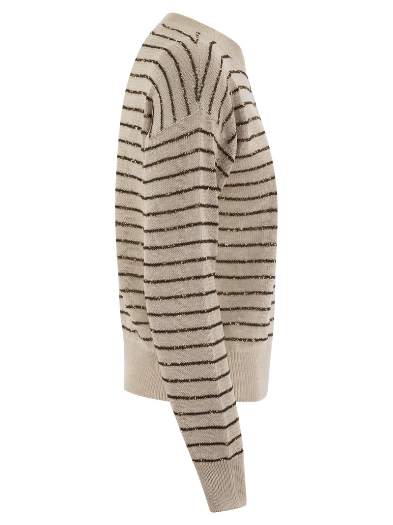 Brunello Cucinelli Dazzling Stripes Cotton Jersey - Women - Piano Luigi