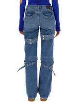 Off-White Pants In Blue Cotton - Women - Piano Luigi