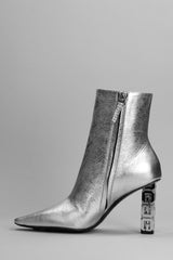 Givenchy High Heels Ankle Boots In Silver Leather - Women - Piano Luigi