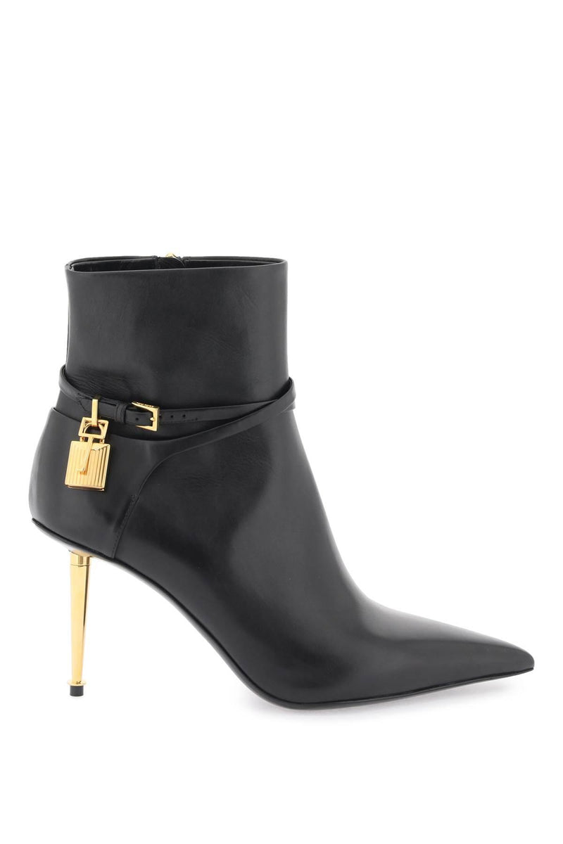 Tom Ford Leather Ankle Boots With Padlock - Women - Piano Luigi