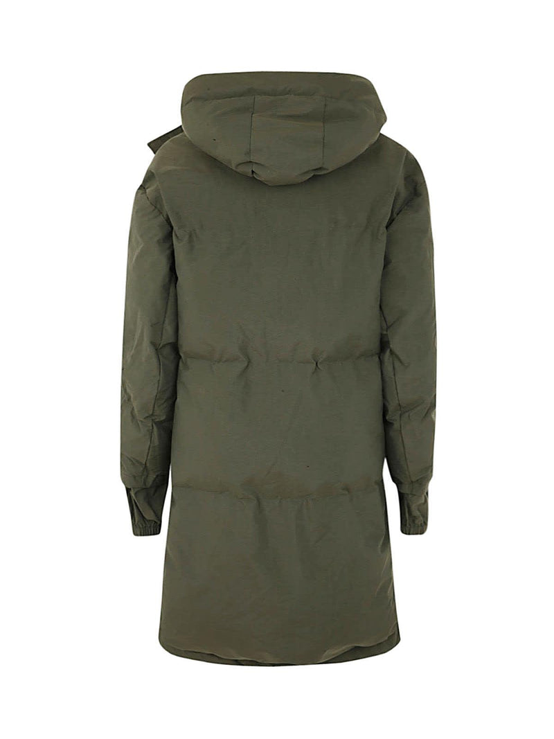 J.W. Anderson Contrast Hood Long Puffer Coat - Women - Piano Luigi