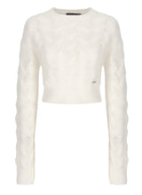 Dsquared2 White Mohair Crew-neck Jumper - Women - Piano Luigi