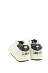 Palm Angels White And Black University Low Sneakers - Men - Piano Luigi