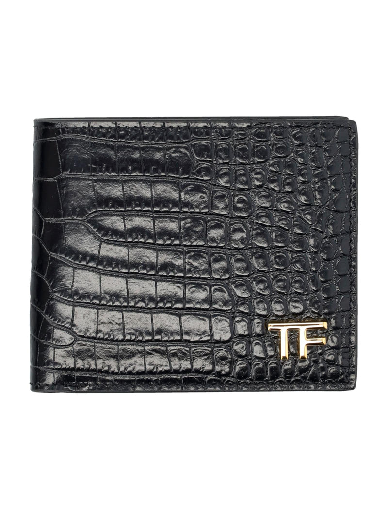 Glossy Printed Croc Classic Bifold Wallet By Tom Ford - Men - Piano Luigi