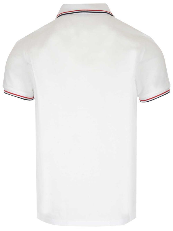 Moncler White Polo Shirt With Logo - Men - Piano Luigi