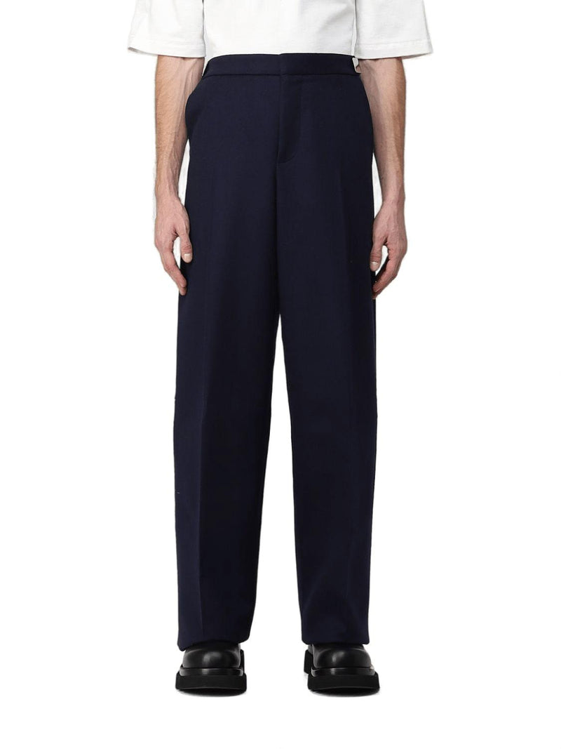 Bottega Veneta Wide Leg Wool Flannel Pants - Men - Piano Luigi