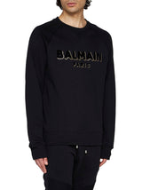 Balmain Flocked And Metallic Logo Sweatshirt - Men - Piano Luigi