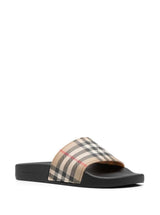 Burberry Brown Slides Sandals With Vintage Check Motif In Polyurethane - Women - Piano Luigi