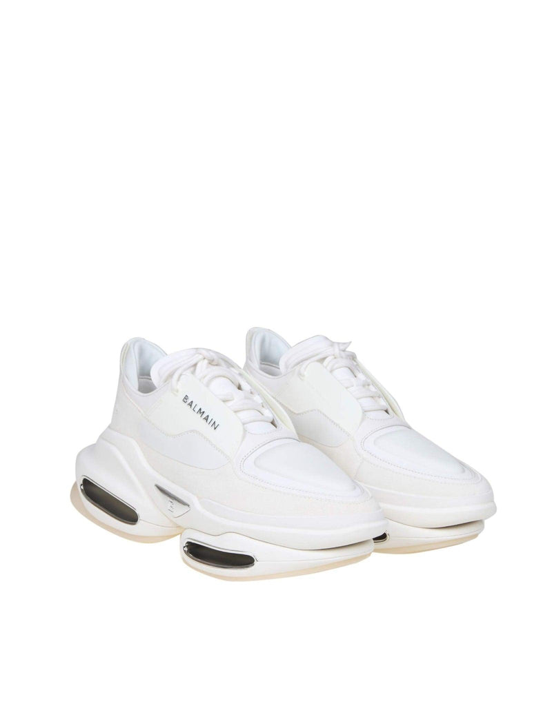 Balmain B Bold Sneakers In White Leather - Men - Piano Luigi