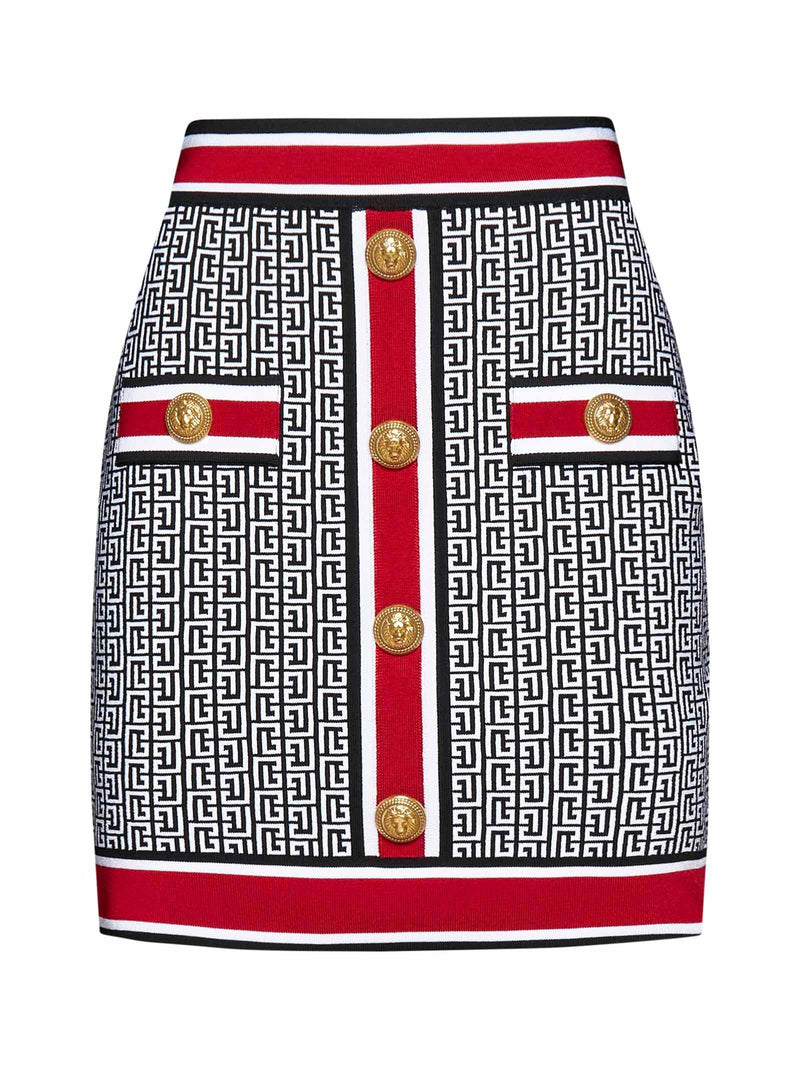 Balmain Jacquard Knit Skirt - Women - Piano Luigi