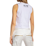 Balmain Printed Cotton Cropped T-shirt - Women - Piano Luigi
