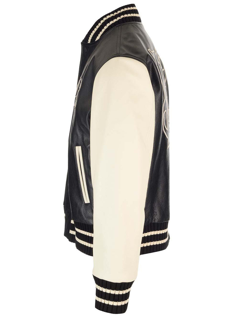 PALM ANGELS Appliquéd Leather Varsity Jacket for Men