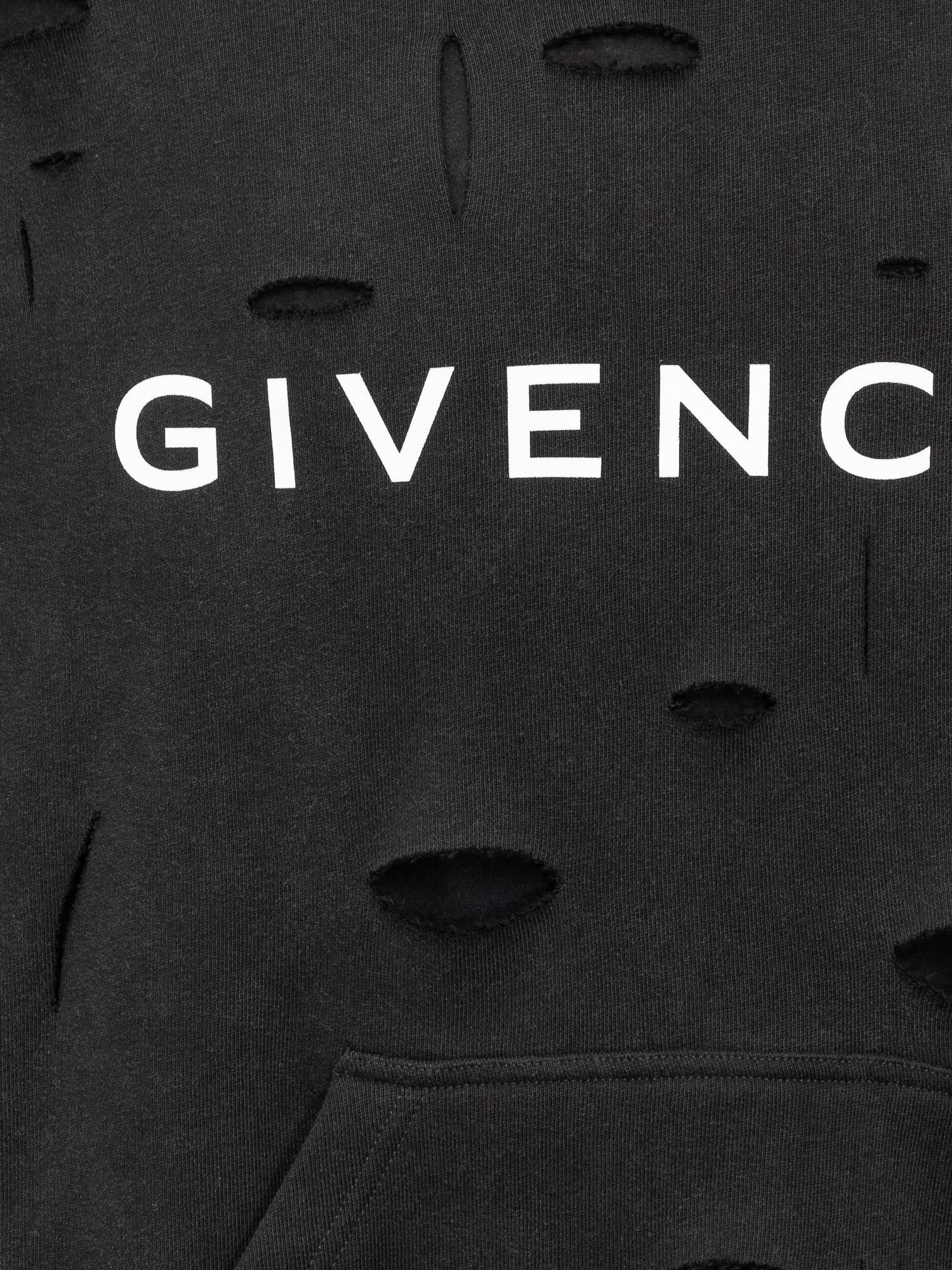 Givenchy Oversized Hole Hoodie Men Piano Luigi