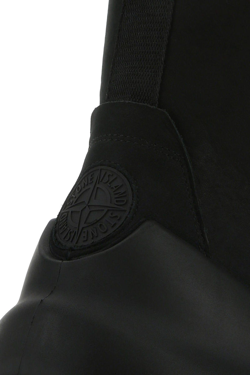 Stone Island Black Leather Boots - Men - Piano Luigi