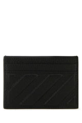 Off-White Black Leather Card Holder - Men - Piano Luigi