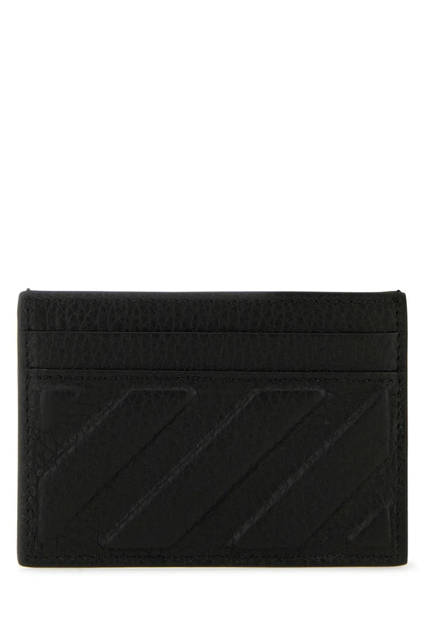 Off-White Black Leather Card Holder - Men - Piano Luigi