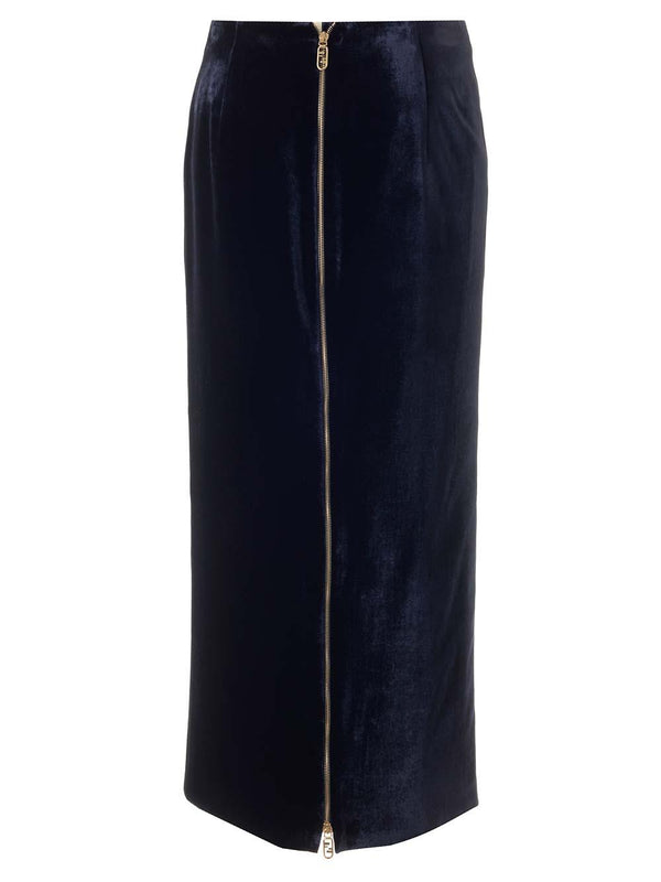 Fendi Long Velvet Pencil Skirt - Women - Piano Luigi